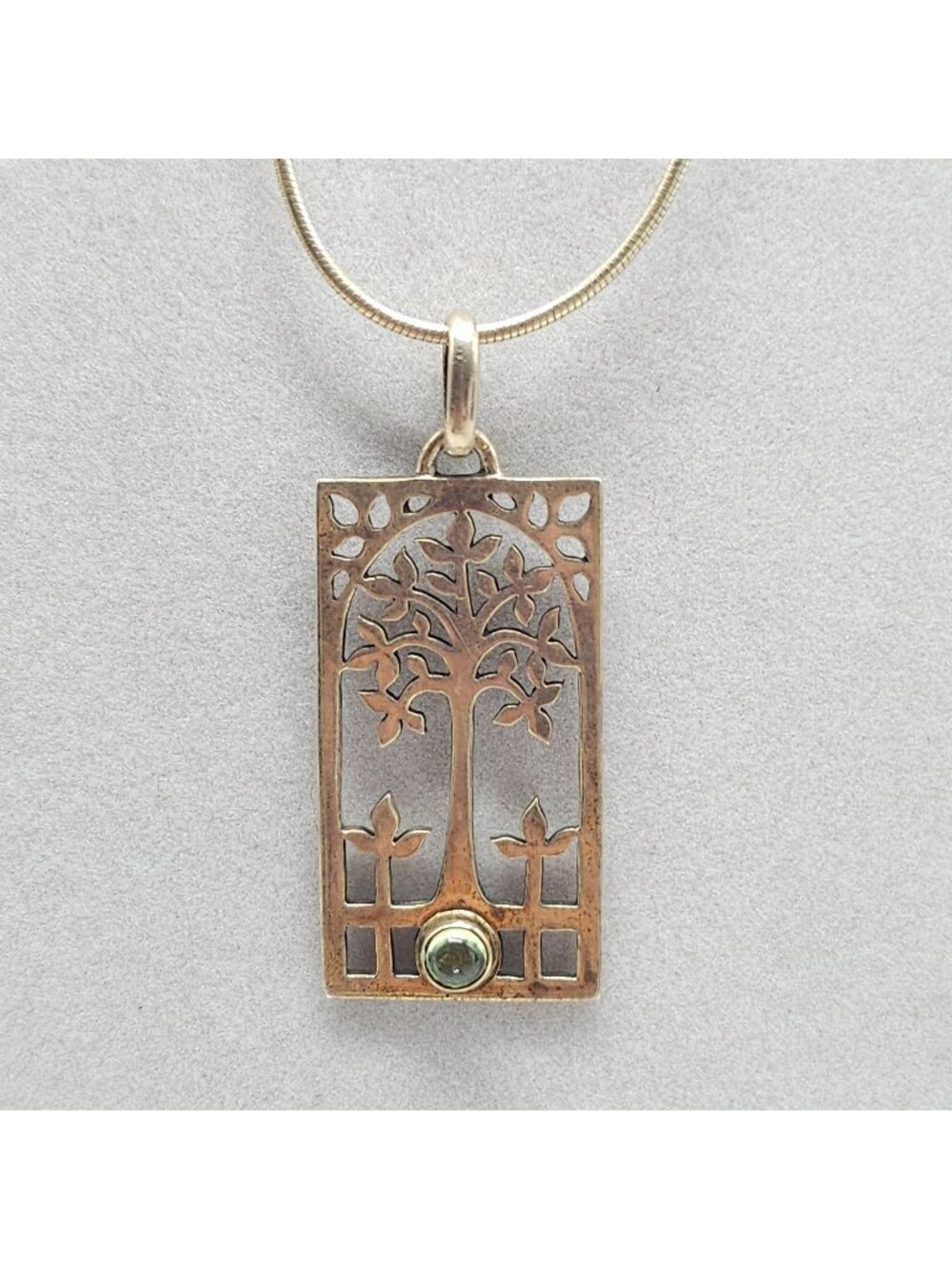 Tree Of Life Sterling Silver Pendant Peridot Chain By Green River Silver Co.
